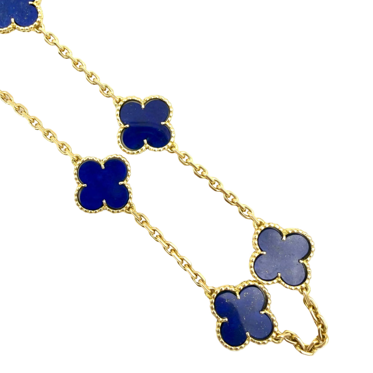 VAN CLEEF & ARPELS "Vintage Alhambra" Long necklace in yellow gold and Lapis lazuli