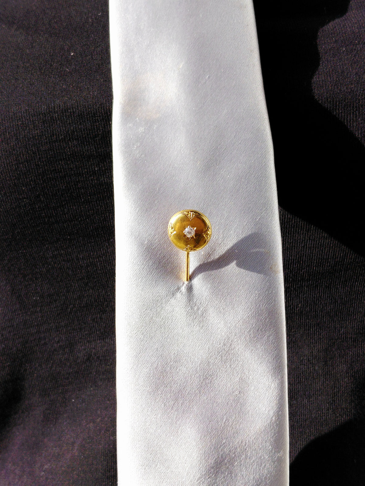 Gold And Diamond Tie Pin