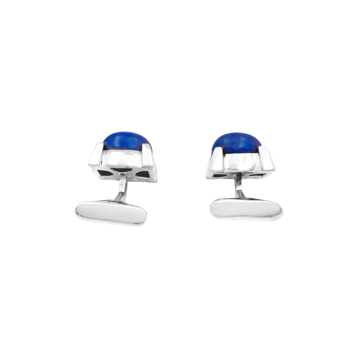 Boutons de manchette or blanc et lapis lazuli