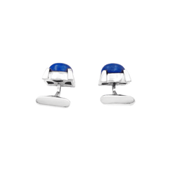 Boutons de manchette or blanc et lapis lazuli