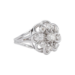 Marguerite Ring, White gold with Diamond