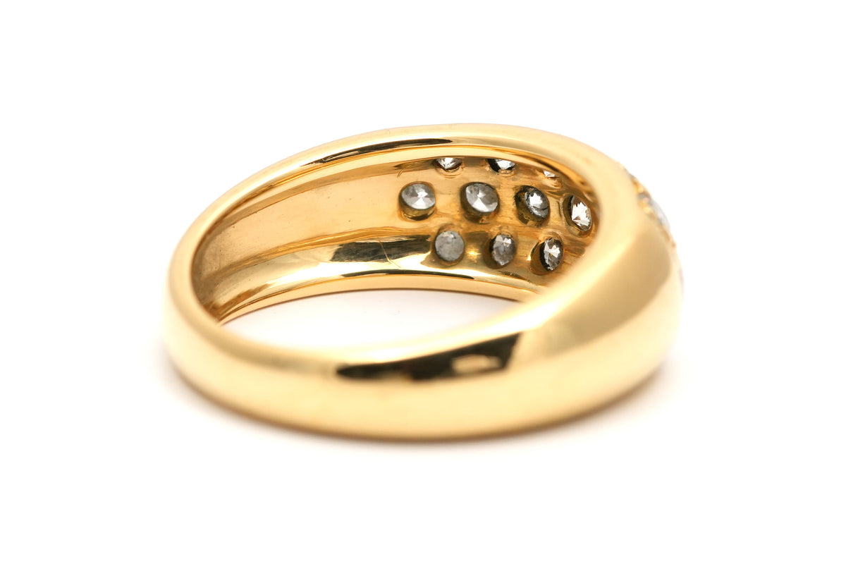 Yellow Gold and Diamond Pave Ring