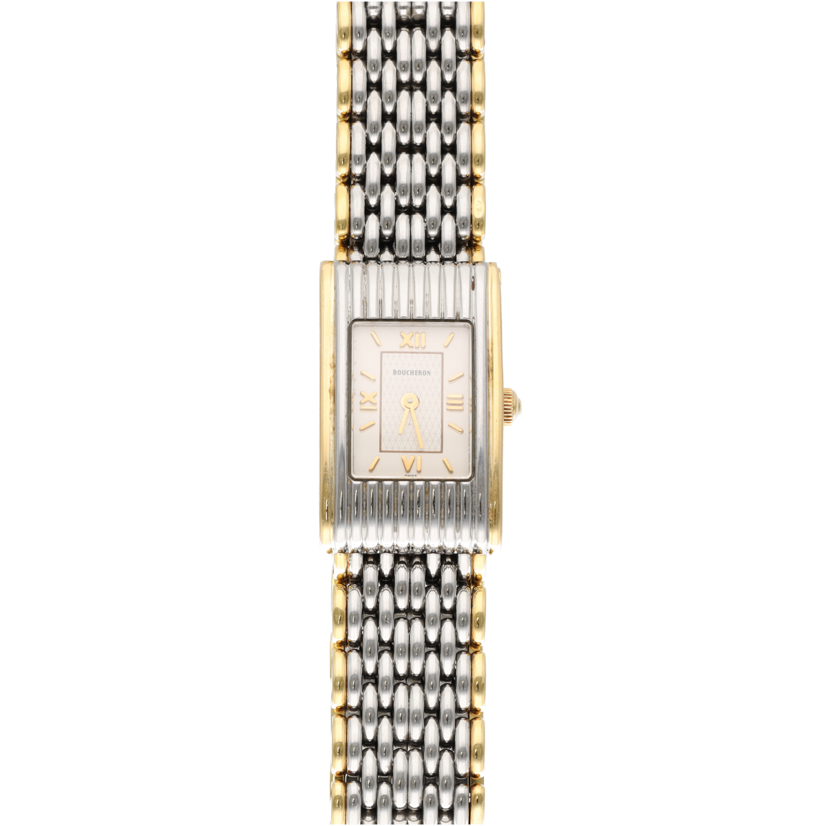BOUCHERON "Reflet de dame" watch in yellow gold and stainless steel