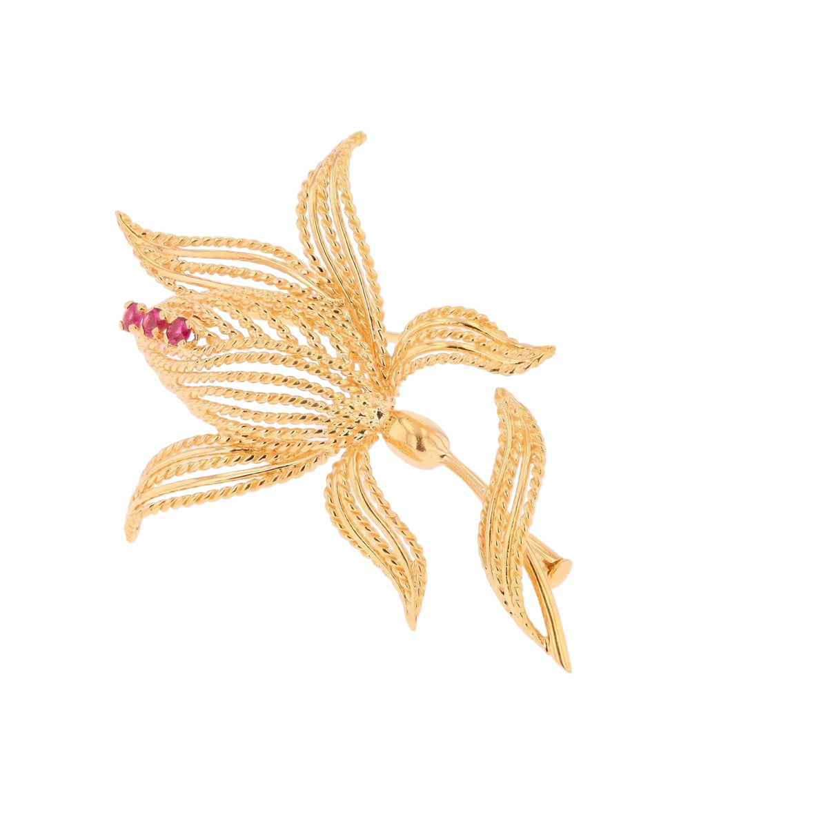 Yellow Gold and Ruby Brooch