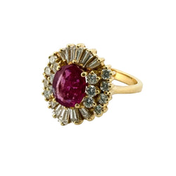 "Entourage" Ring in Yellow Gold, Rubies, and Diamonds