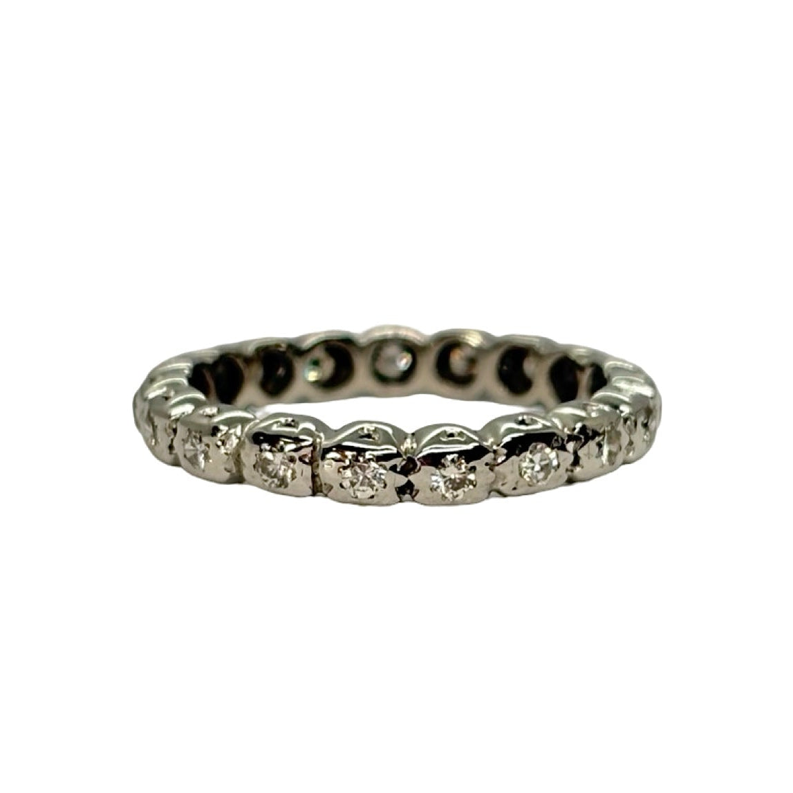 White Gold and Diamond Wedding Band