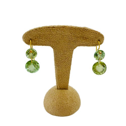 MARIE-HÉLÈNE DE TAILLAC "Gem Incandescence" Dangle Earrings in yellow gold and green Tourmaline