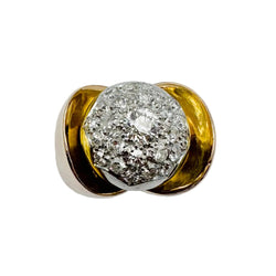 Yellow gold and Diamond Dome Ring