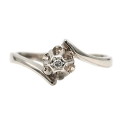 White Gold Solitaire Ring with Diamond