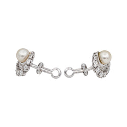 Earrings White gold Pearl