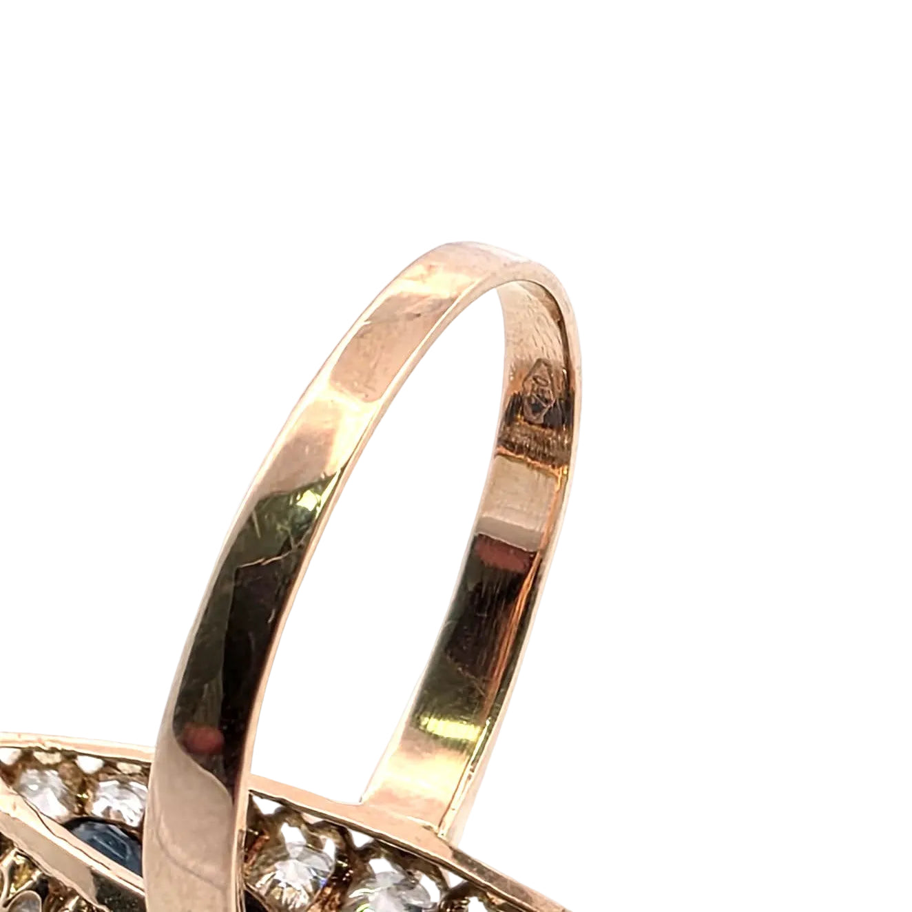 Marquise Ring in Yellow Gold, Sapphires, and Diamonds