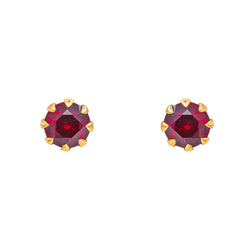 Earrings with Pucks Yellow Gold Ruby
