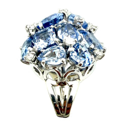 SEAMAN SCHEPPS "Bubbles" Cocktail Ring in white gold, sapphires, and diamonds