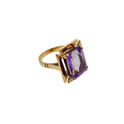 Rose gold and Amethyst Solitaire Ring