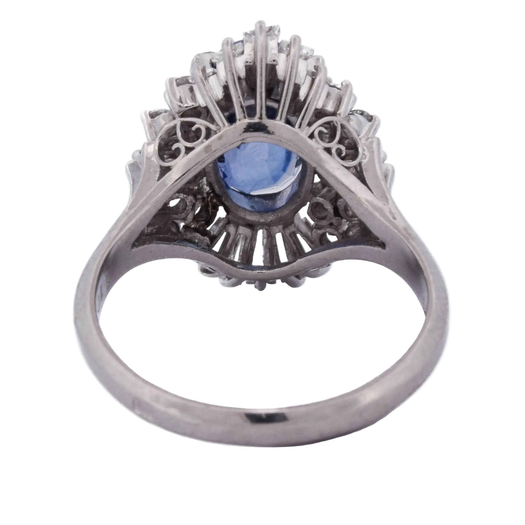 Entourage Ring in Platinum, Sapphire, and Diamonds
