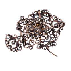 Yellow Gold, Silver, and Diamond Brooch-Pendant