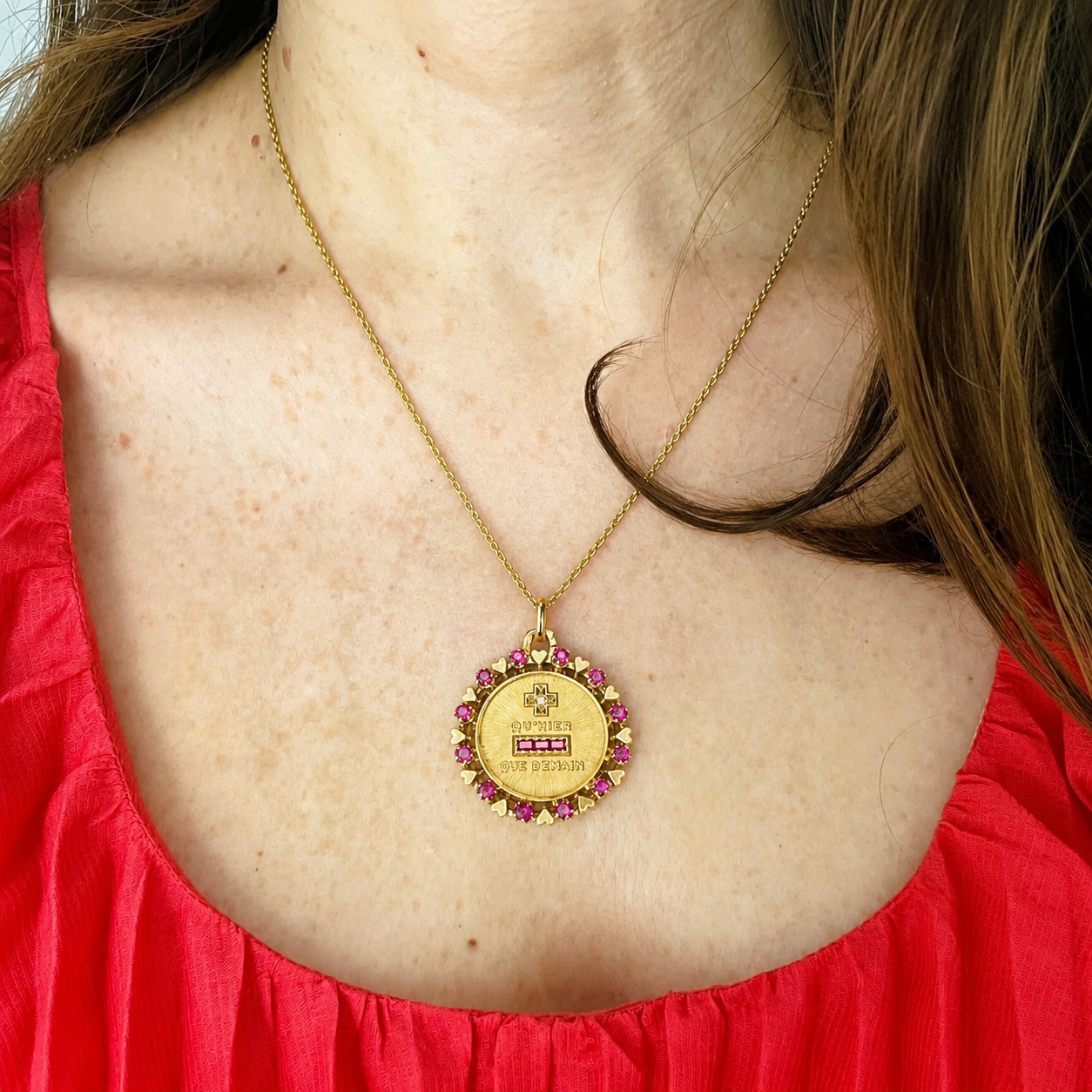 AUGIS "More Than Yesterday—More Than Tomorrow" Medal in yellow gold, rubies, and diamonds