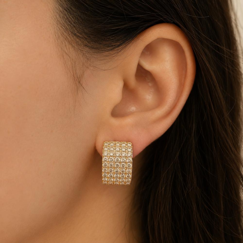 Yellow Gold and Diamond Clip-On Earrings