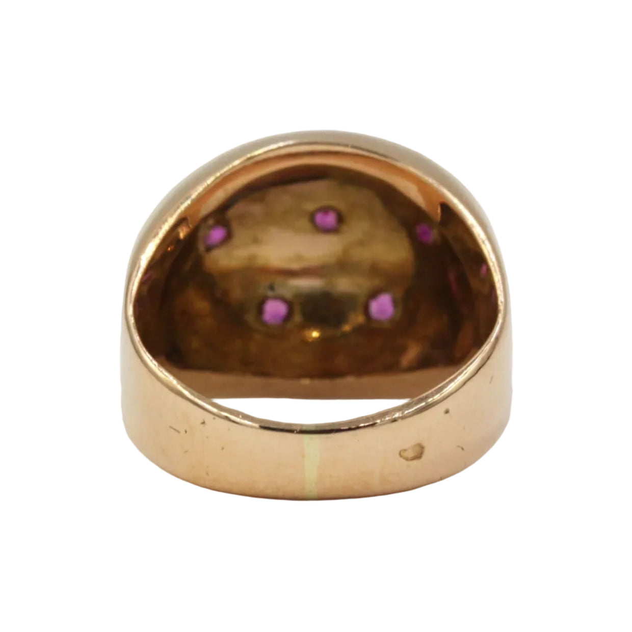 Bague Dôme en or jaune et rubis