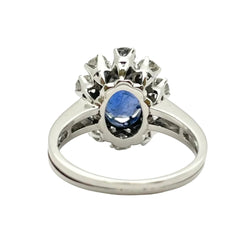 Marguerite Ring in White Gold, Sapphire, and Diamonds
