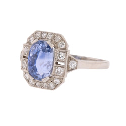 Entourage Ring in Platinum, Sapphire, and Diamonds
