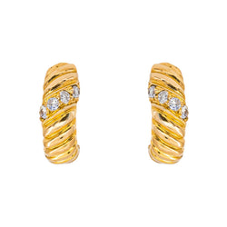 Boucles d'oreilles Créoles Or jaune Diamant