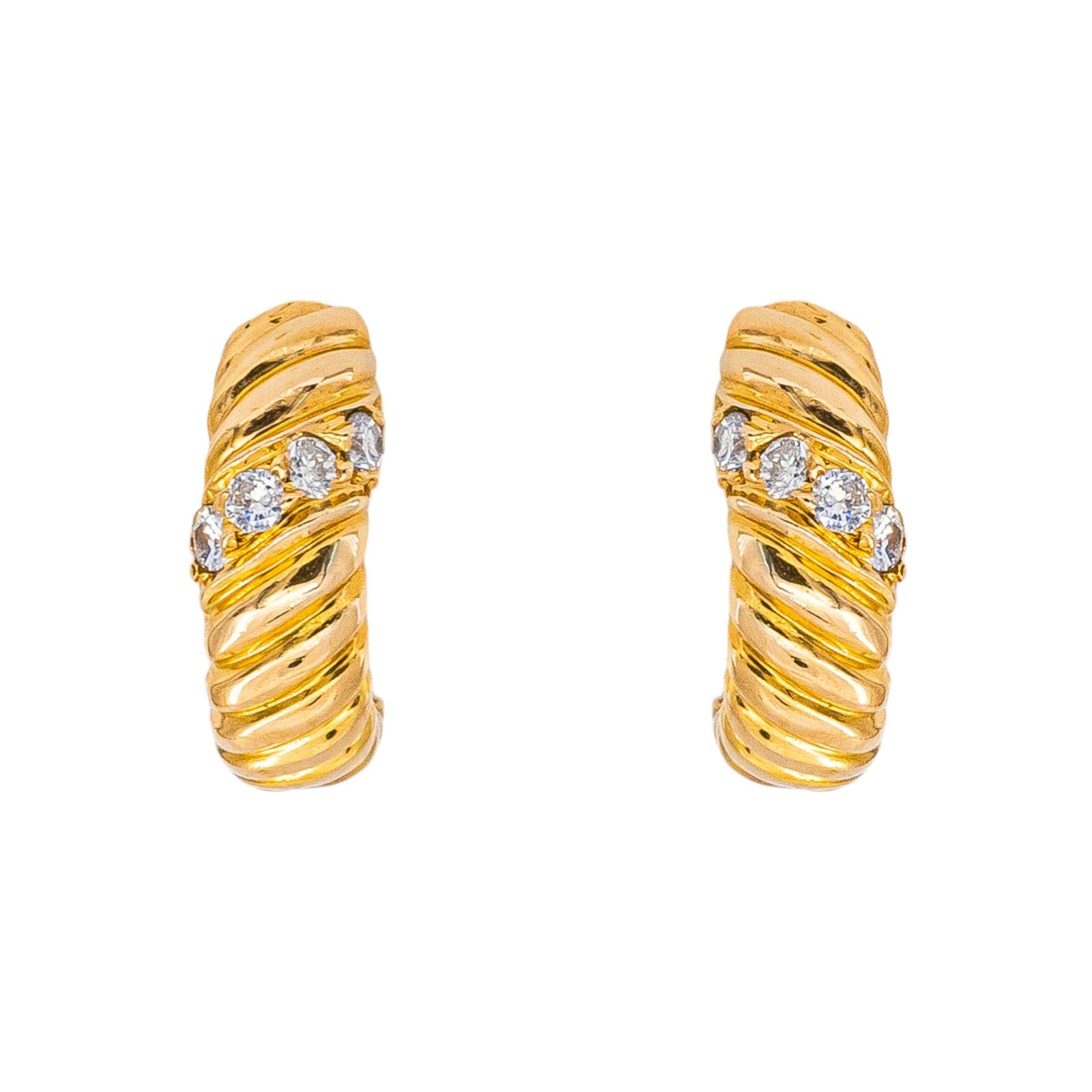 Boucles d'oreilles Créoles Or jaune Diamant