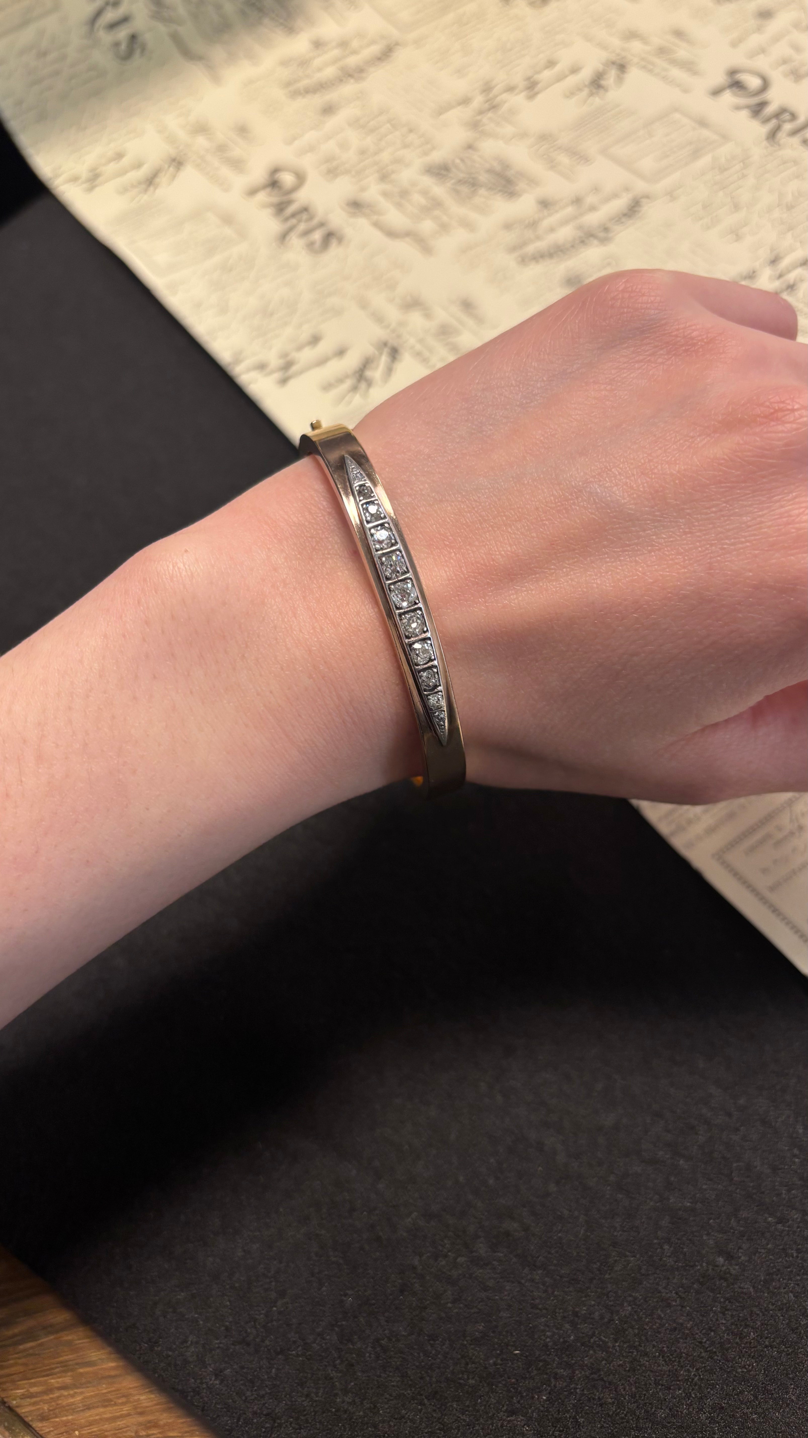 Yellow Gold and Diamond Bangle Bracelet