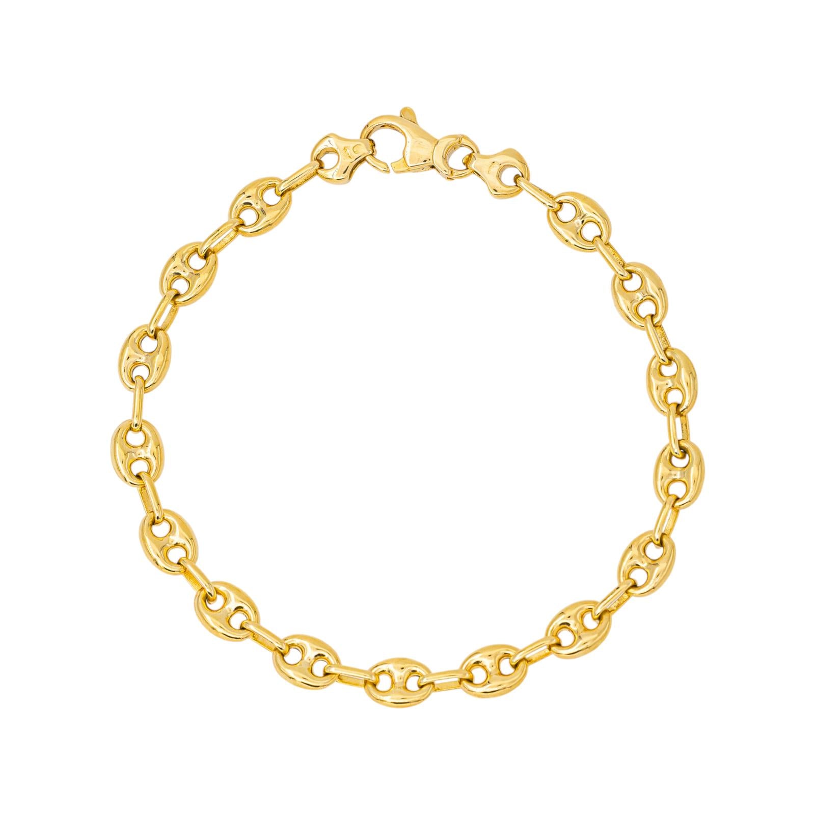 Bracelet Maille grain de café Or jaune