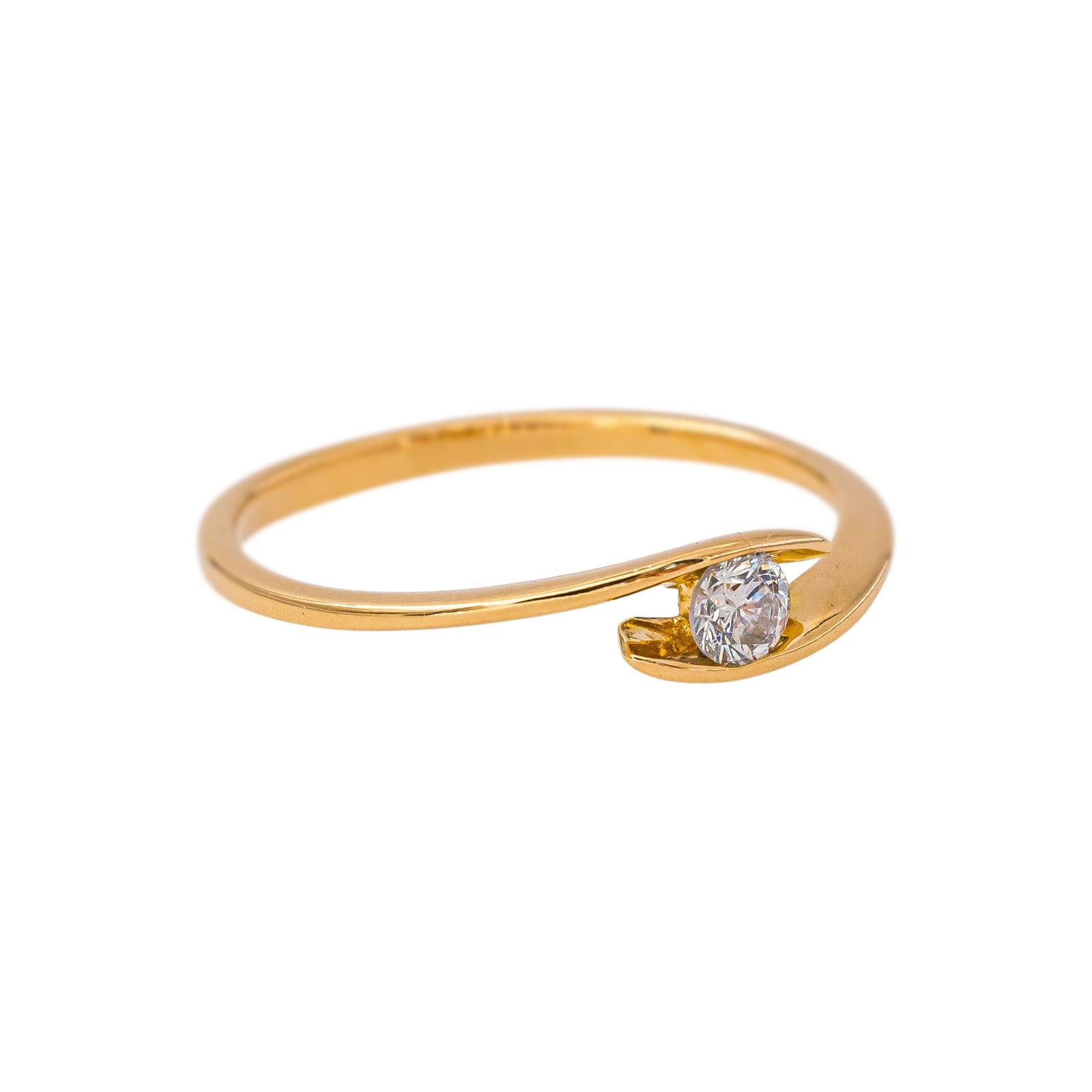 Yellow Gold Solitaire Diamond Ring