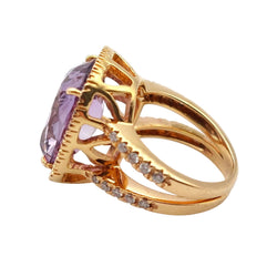 Entourage Ring in Rose gold, Amethyst and Diamonds