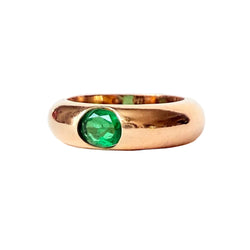 Yellow Gold and Emerald Bangle Ring
