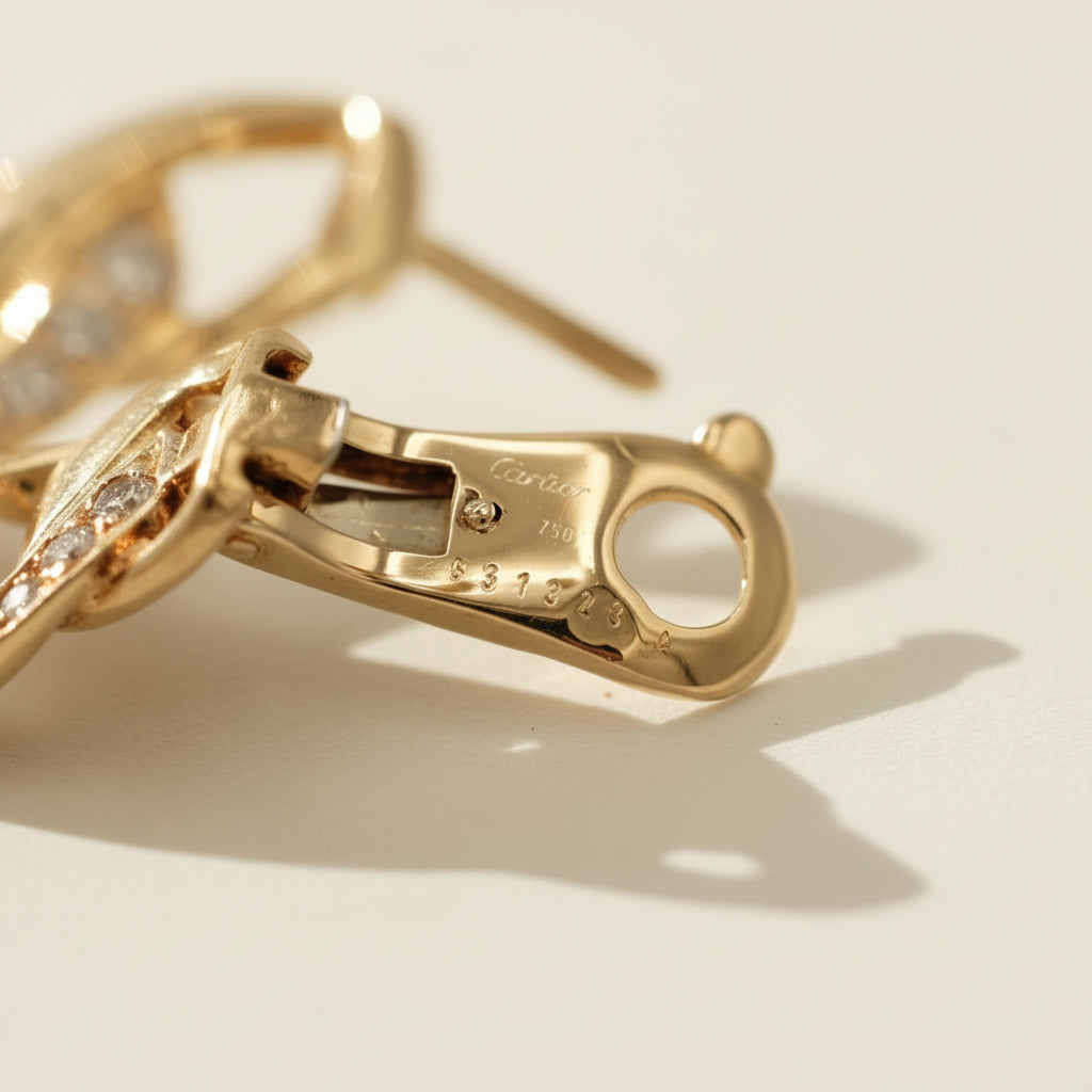 Boucles d’Oreilles CARTIER Bergame  en or jaune et diamants