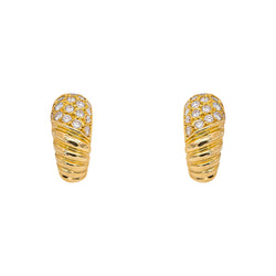 Boucles d'oreilles Demi-créoles Or jaune  Diamant