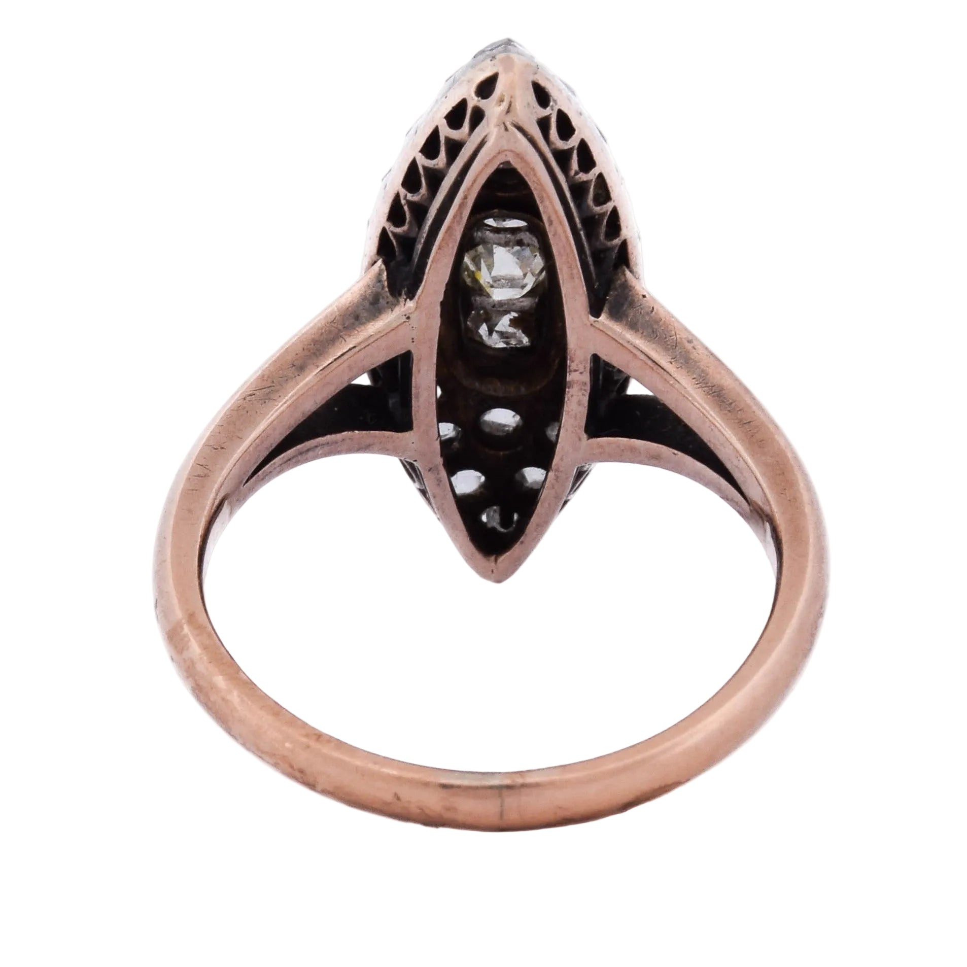 Marquise Ring in Rose gold, Silver and Diamonds
