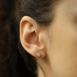 White Gold and Diamond Stud Earrings