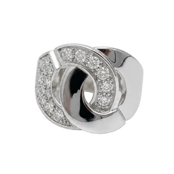 DINH VAN "Handcuffs" Pave Ring in White Gold and Diamonds