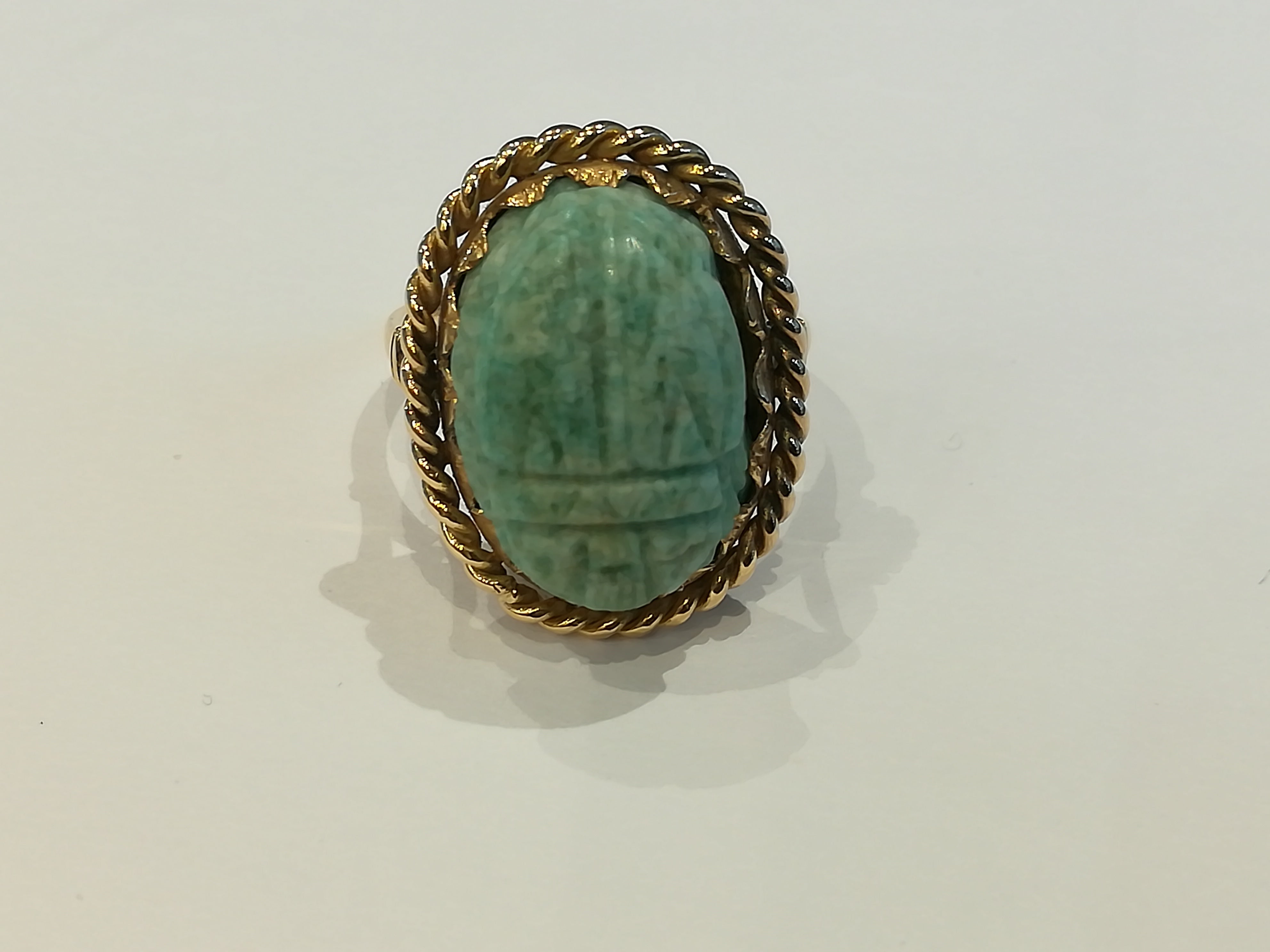 Bague Cocktail en or jaune et turquoise