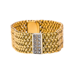 Yellow gold Diamond Cuff Bracelet
