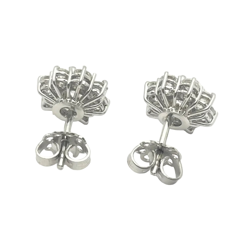 White gold and diamonds Earrings Puces
