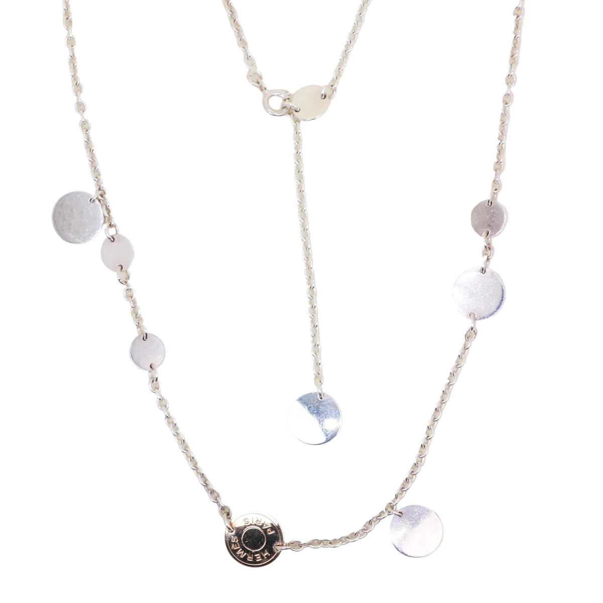 Collier Sautoir HERMÈS ExLibris en argent, or rose et argent