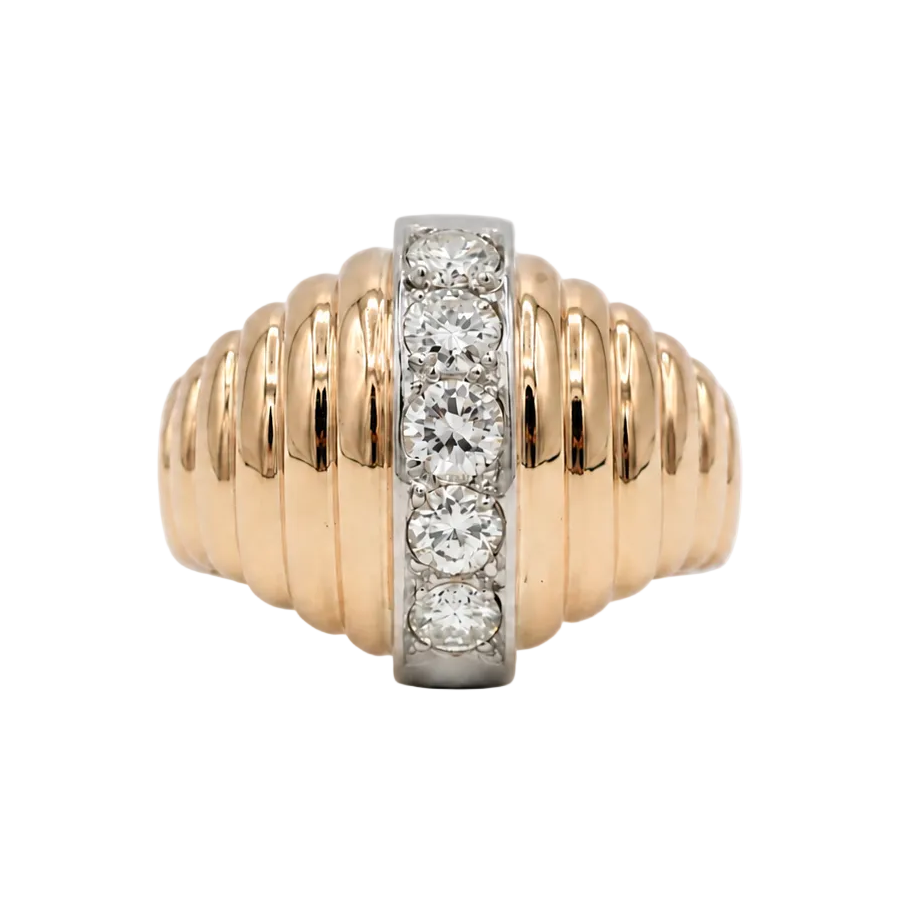 Dôme Ring in Rose Gold and Diamonds