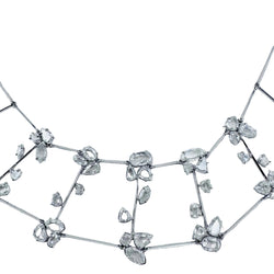 Necklace in white gold and rose-cut diamonds