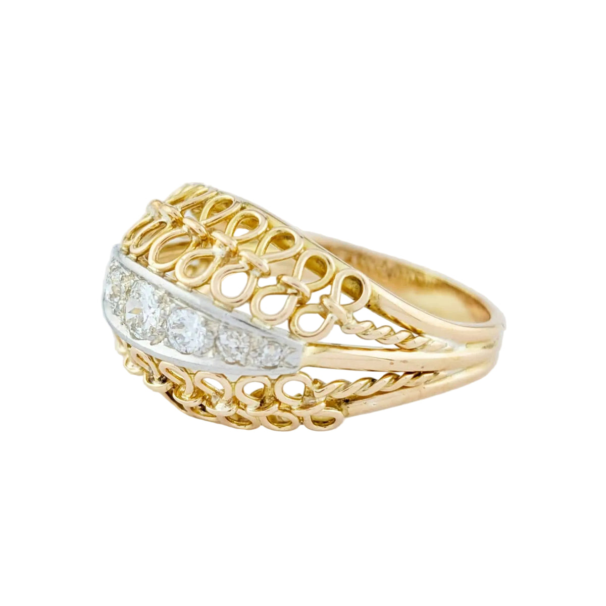 Yellow Gold and Diamond Dome Ring