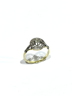 Yellow Gold and Diamond Target Ring