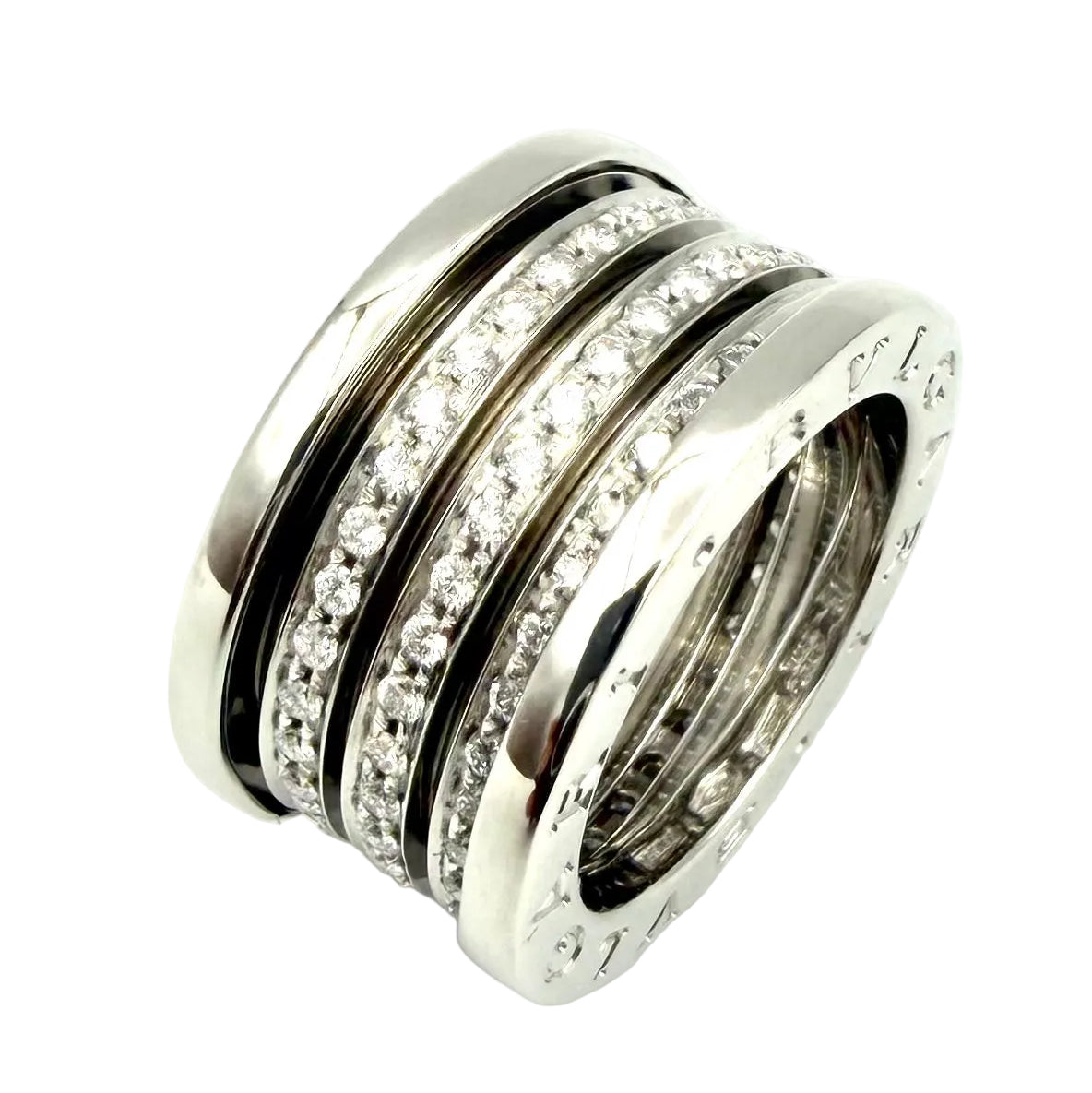 BULGARI "B.Zero1" Band Ring in white gold and diamonds