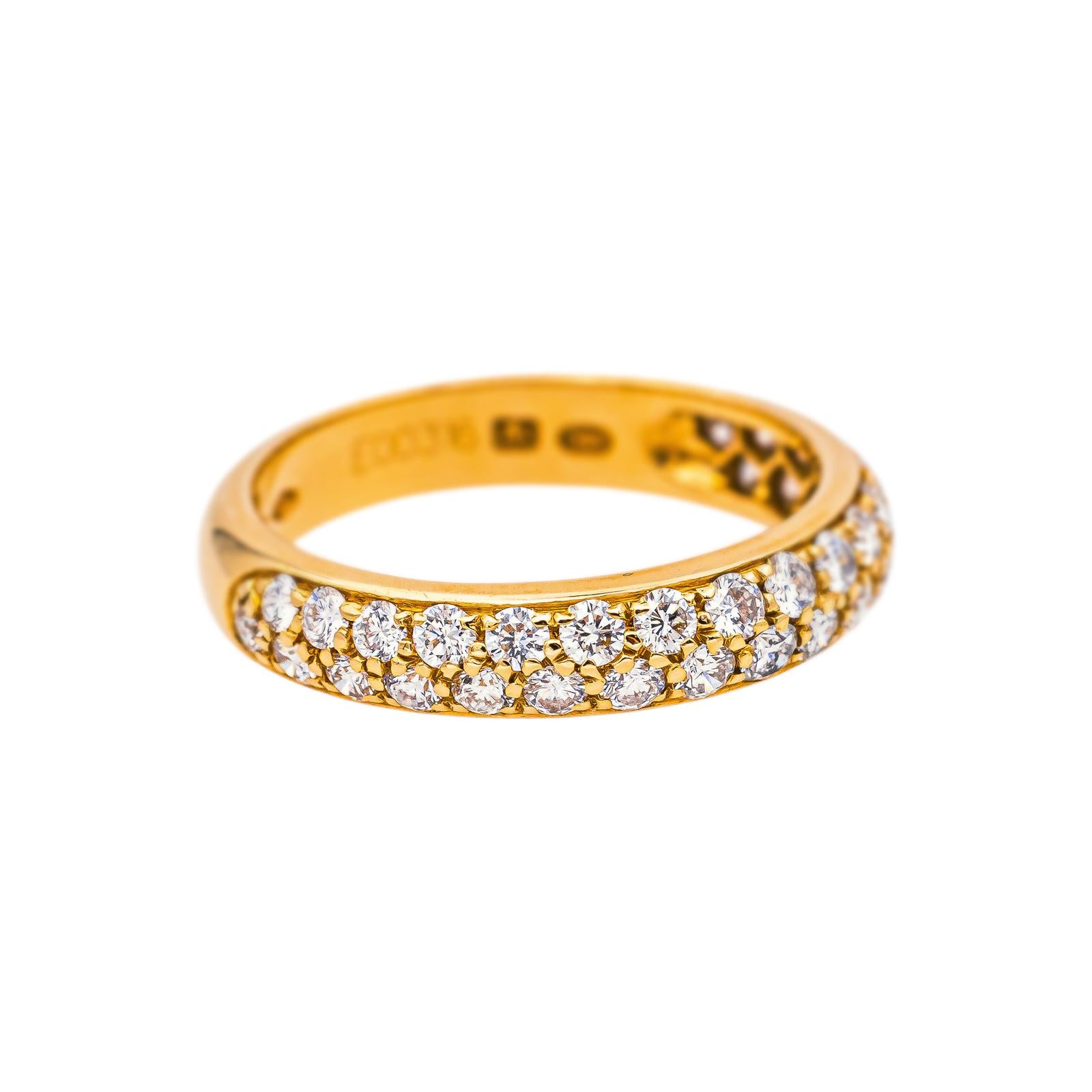 Boucheron Amour Half-Wedding Band Ring in Yellow gold with Diamonds