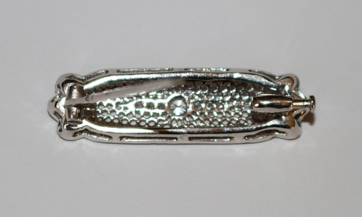 Art Deco-style brooch-barrette in white gold and diamonds