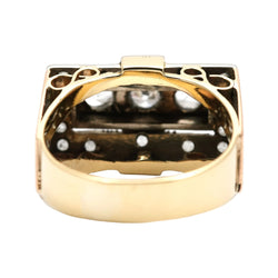 Tank Ring in Yellow Gold with Sapphires