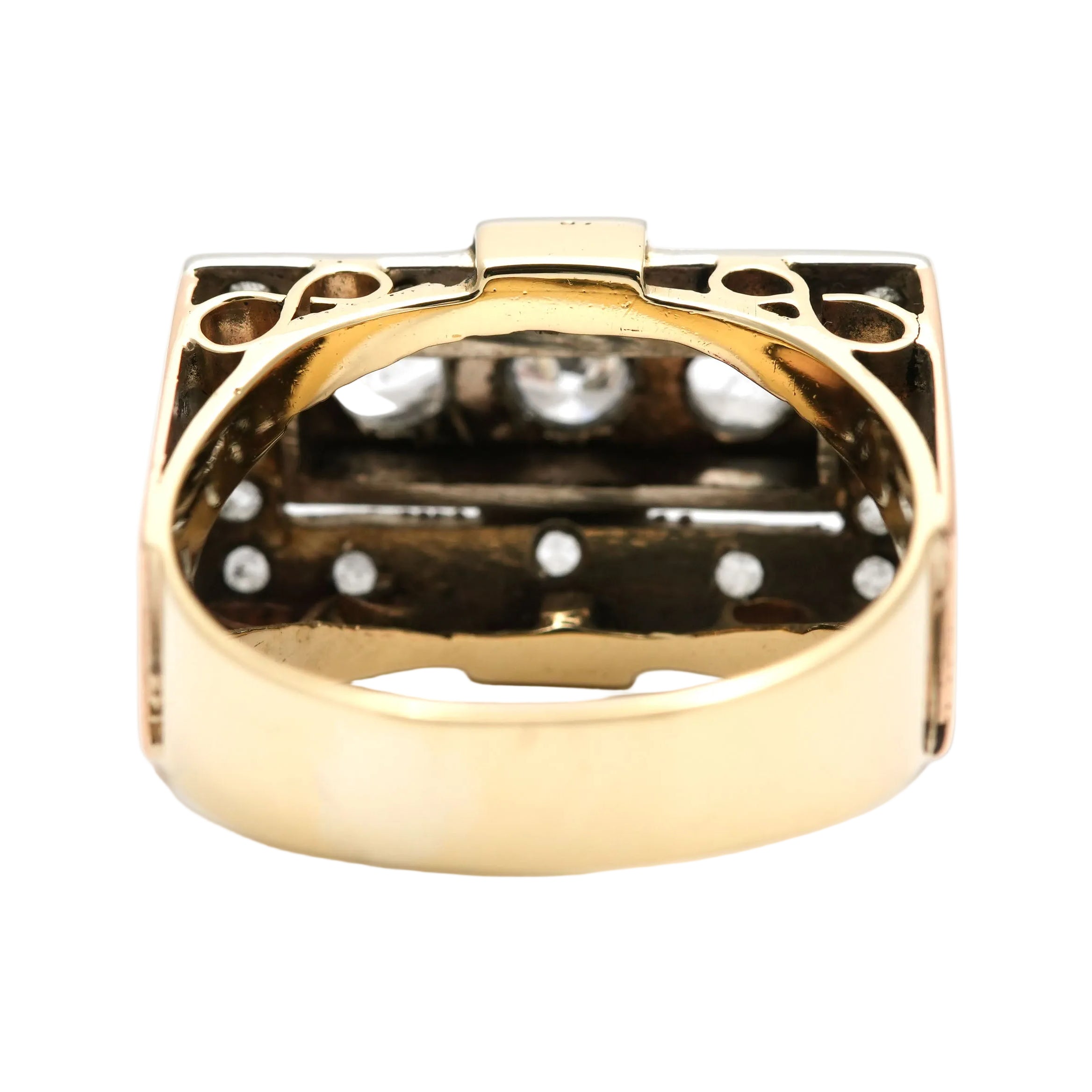 Tank Ring in Yellow Gold with Sapphires